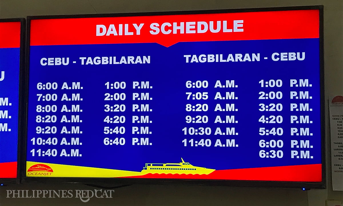 Cebu to Bohol Ferry Schedule