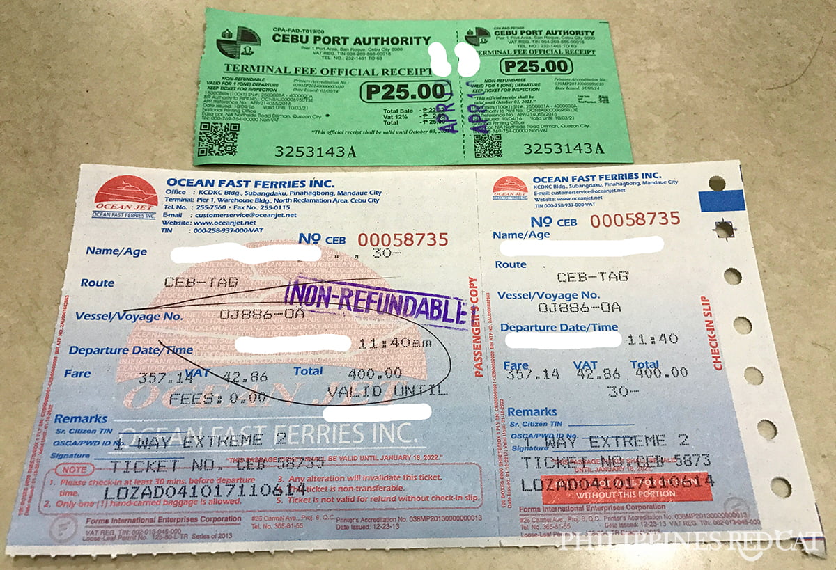 Cebu to Bohol Ferry Ticket