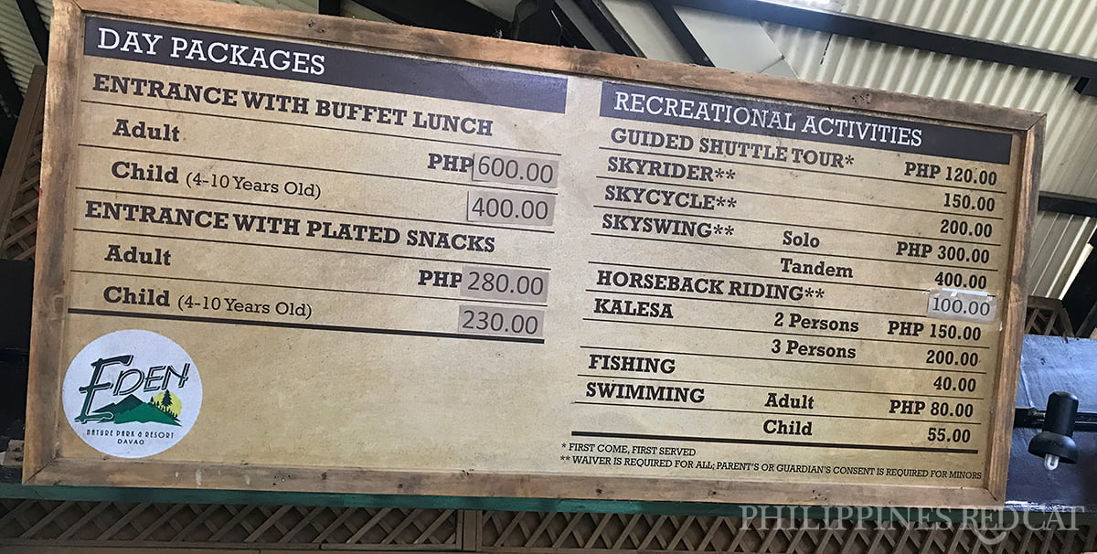 Eden Nature Park Prices