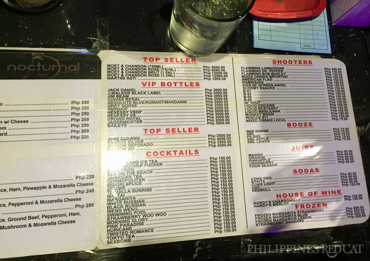 Subic Night Club Prices